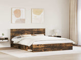 Bed Frame Smoked Oak 160 x 200 cm Solid Pine Wood 3410987