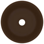 ZNTS Luxury Wash Basin Round Matt Dark Brown 40x15 cm Ceramic 147017