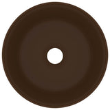 ZNTS Luxury Wash Basin Round Matt Dark Brown 40x15 cm Ceramic 147017
