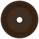 Luxury Wash Basin Round Matt Dark Brown 40x15 cm Ceramic 147017