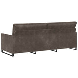 3 Seater Sofa Dark Grey 220 x 81 x 82 cm Faux Suede Fabric 42041005
