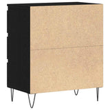Sideboard with Drawer Black Oak 60 x 35 x 70 cm Engineered Wood 863497
