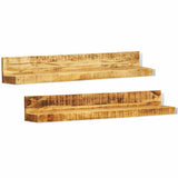 241088 Display Shelf 2 pcs Solid Wood Wall-Mounted