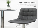 Adjustable Bar Stools Set of 2, Swivel PU Leather Upholstered Barstools with Tufted Seat and Back, T3398P341390