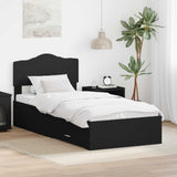 Bed Frame with Headboard Black 70 x 190 cm Engineered Wood 3413257