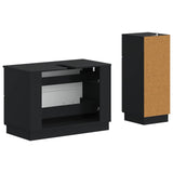 2 Piece Bathroom Cabinet Set HOORN Black Engineered Wood 3417712