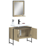ZNTS 2 Piece Bathroom Cabinet Set Sonoma Oak Engineered Wood 3214340