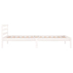 ZNTS Bed Frame without Mattress Solid Wood Pine 90x200cm White 810416