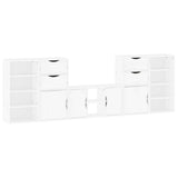 5 Piece TV Units with Storage "ODDA" White Solid Wood Pine 3365369