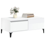 ZNTS Coffee Table High Gloss White 90x50x36.5 cm Engineered Wood 821118