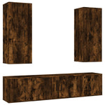5 Piece TV Cabinet Set Smoked Oak Engineered Wood 3188835