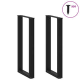 ZNTS Coffee Table Legs U-Shaped 2 pcs Black 40x cm Steel 4013228