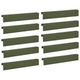 Garden Cover Profile 10 pcs 100 x 10 x 15 cm Steel Olive Green 8012913