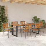 Garden Dining Set 7 pcs Grey Solid Acacia Wood 3365467