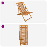 Deck Chair 3 Position Solid Eucalyptus Wood Natural 42024926