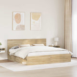 Bed Frame with Headboard Sonoma 200 x 200 cm Solid Pine Wood 3410557