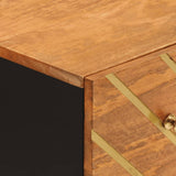 Side Cabinets 2 pcs Brown and Black 60x33.5x75 cm Solid Wood Mango 3206281