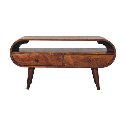 Chestnut Circular TV Stand IN3608