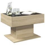 ZNTS Coffee Table with LED Sonoma Oak 70x50x45 cm Engineered Wood 847534