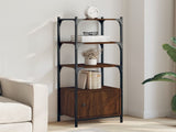 Bookcase 3-Tier Brown Oak 41x30x109.5 cm Engineered Wood 839002