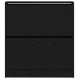 Shoe Cabinet Black Oak 80 x 21 x 87.5 cm Engineered Wood 862216