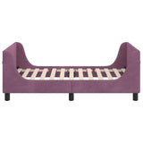 Children's Bed Frame with Headboard Purple 80 x 160 cm Velvet 42010861