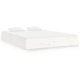 Bed Frame without Mattress White Solid Wood 180x200 cm Super King 820028