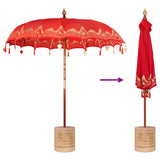 Balinese Parasol Red 215 x 215 x 260 cm Cotton and solid wood 3356898