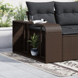 Storage Shelves 2 pcs Brown Poly Rattan 366213