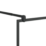 Walk-in Shower Wall with Shelf Black 115x195 cm ESG Glass&Aluminium 3185481