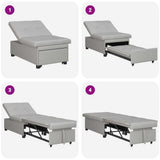 Sofa Bed Grey 194 x 50 x 82 cm Plywood 42008591
