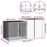Chicken Cage Grey 200x91x100 cm Galvanised Steel 171546