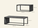 Coffee Tables Set of 2, Industrial Nest of Tables with Metal Frame for Living Room Bedroom, Dark T3398P377954