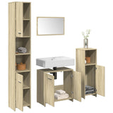 4 Piece Bathroom Furniture Set Sonoma Oak Engineered Wood 3324968
