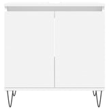 3 Piece Bathroom Cabinet Set White Engineered Wood 3187789