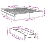 Bed Frame with Drawers without Mattress White 200x200 cm 3280629