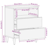 ZNTS Bedside Cabinet 50x33x60 cm Solid Wood Mango 4018674