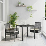 Garden Chair 2 pcs Black 55 x 53 x 85 cm Poly Rattan 42003445