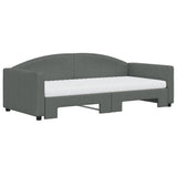 Daybed with Trundle and Mattresses Dark Grey 90x190 cm Fabric 3197260