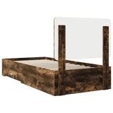 Bed Frame with Headboard Smoked Oak 90 x 200 cm Engineered Wood 3412832