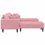 Velvet Sofa with Cushion 3 pcs Pink 208 cm Velvet 3335175