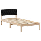 Bed frame Brown and black 90 x 200 cm Solid pine wood 878636
