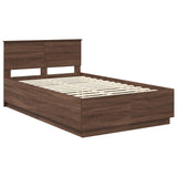 Bed Frame with Headboard Brown Oak 120 x 190 cm Engineered Wood 3408186