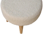 Cream Boucle Petite Footstool IN3434