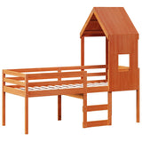 High Sleeper Bed without Mattress Wax Brown 90x200 cm Solid Wood Pine 3282015