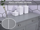 75x60cm Freestanding Bathroom Storage Cabinet Unit w/ 2 Drawers Cupboard Adjustable Shelf Metal T3398P344166