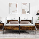 Metal Bed Frame without Mattress Smoked Oak 200x200 cm 3325117