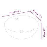 Wash Basin White 44x17 cm Ceramic Round 153342