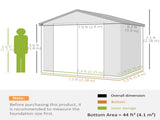 7.9ft x 6.2ft Aluminium Frame and Plastic Wall Shed, with Foundation - Light Grey T3398P315935