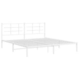 Metal Bed Frame without Mattress with Headboard White 183x213cm 355615